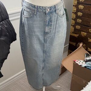 Light Blue Denim Midi Skirt from H&M